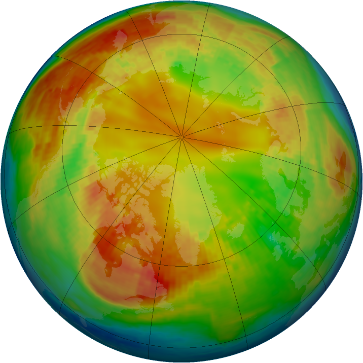 Arctic ozone map for 15 February 2004